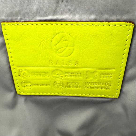 BALSA Paris Leather Slim Backpack Purse Brown Interchangeable Zipper Pulls - Picture 14 of 15